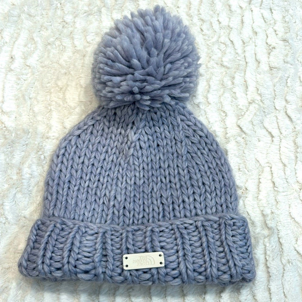 The north face coziest wool beanie hat minimal grey one size adult hand knit new